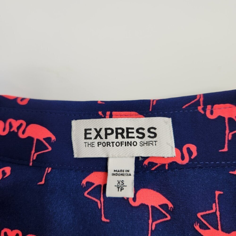 Express Portofina Flamingo Print Button Front Women's XS Extra Small - Picture 8 of 13